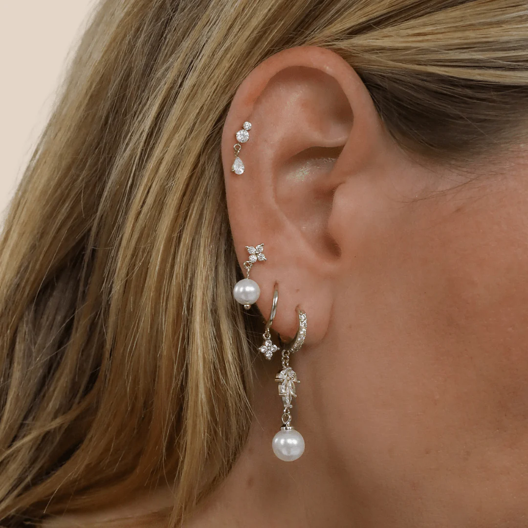 Dangle flatback stud silver - Image 3