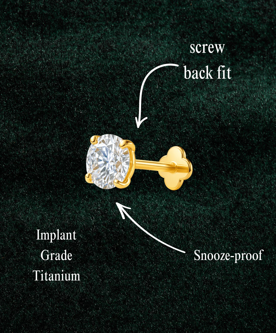 Large Zircon Flatback Pair Silver - Image 3
